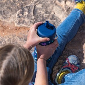 Klean Kanteen Bottle 12oz Twist cap-tkwide Navy Hearts